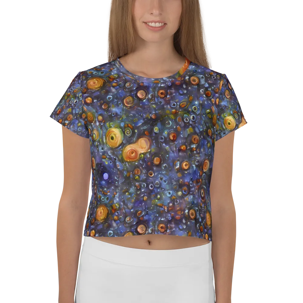Blue Nebula on Crop Tee — Front
