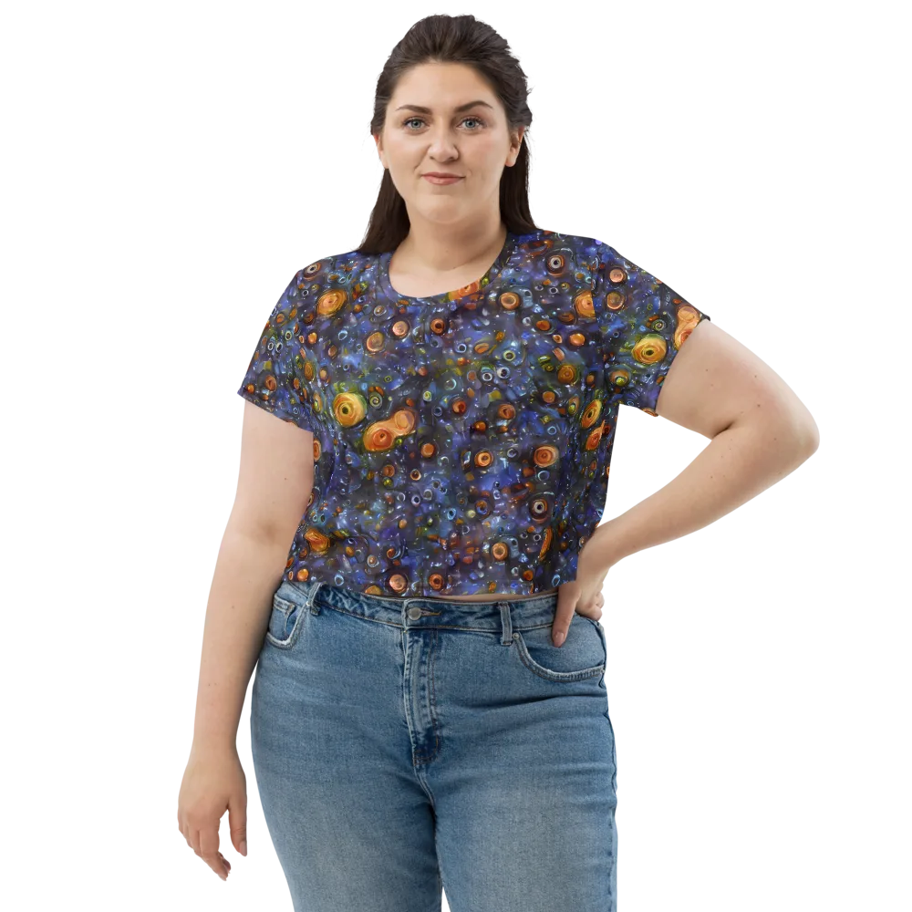 Blue Nebula on Crop Tee — Front