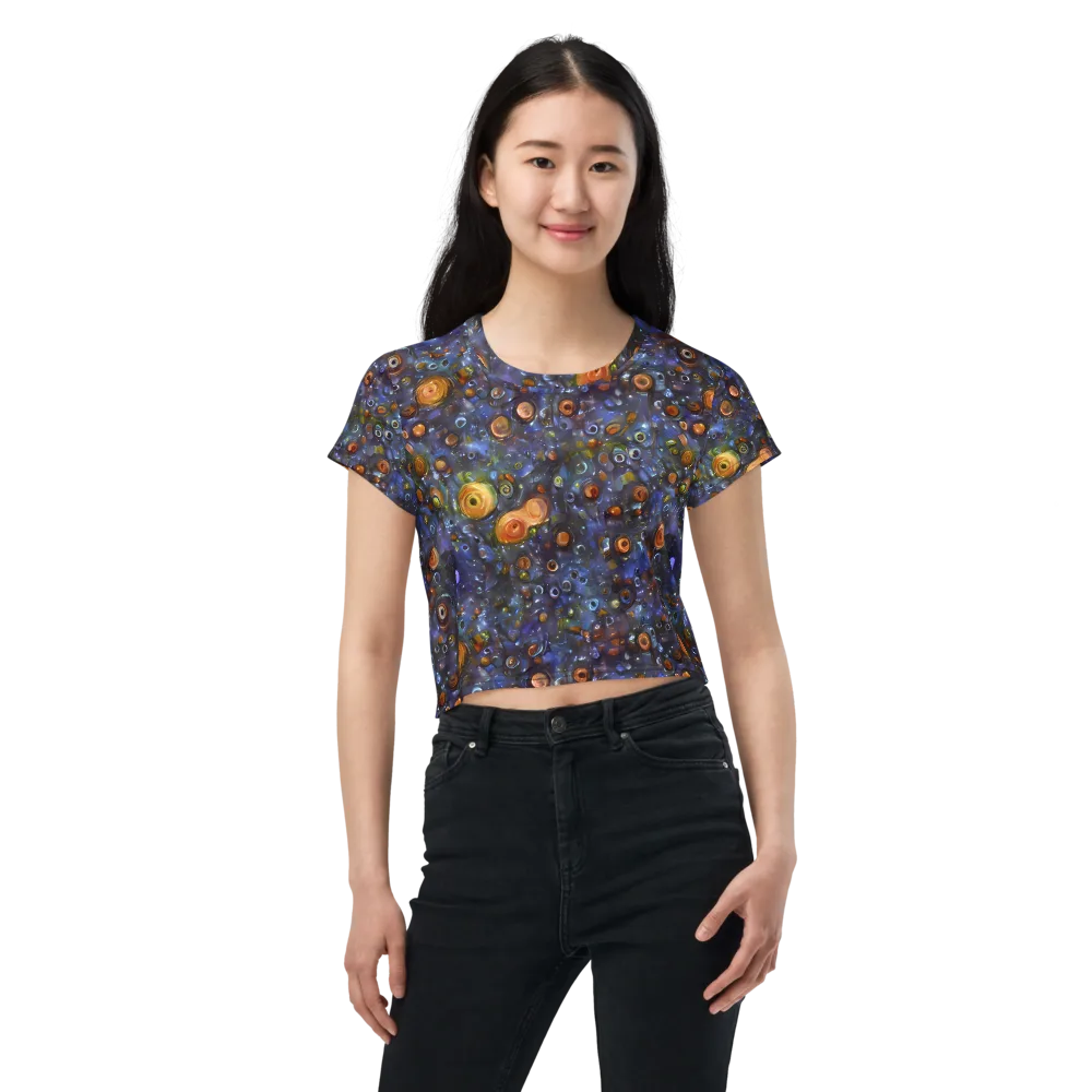 Blue Nebula on Crop Tee — Front