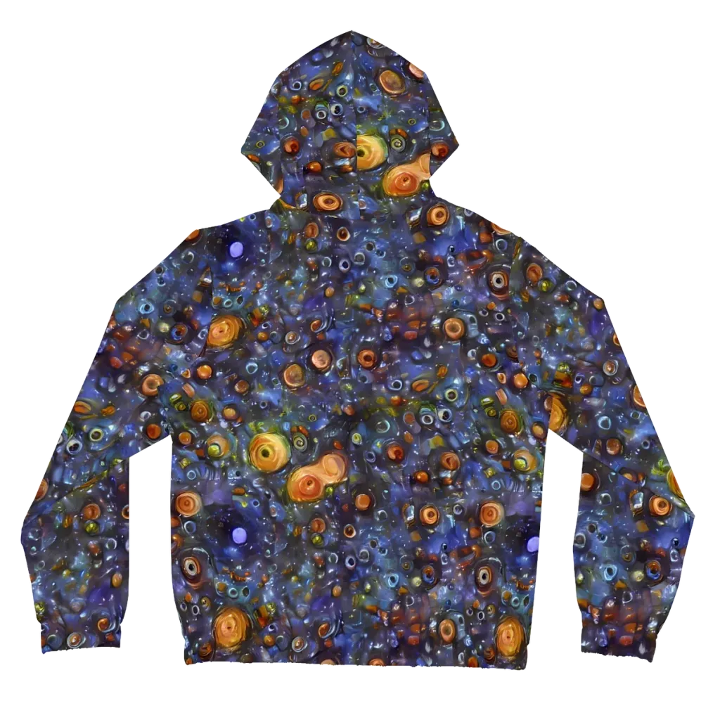 Blue Nebula on Women's Full-Zip Hoodie — Back