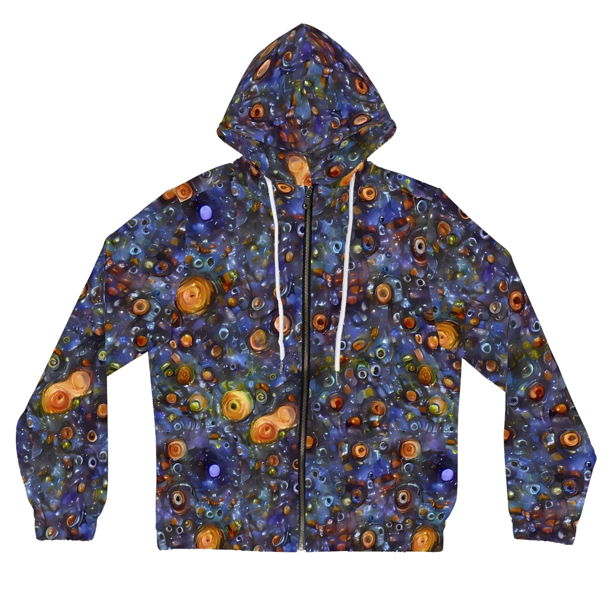 Blue Nebula on Women's Full-Zip Hoodie — Front