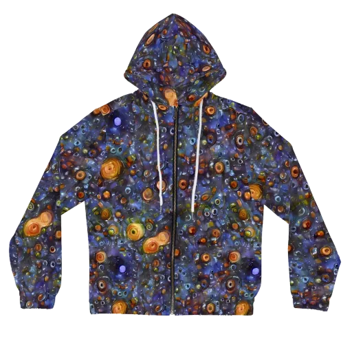 Blue Nebula on a Women's Full-Zip Hoodie