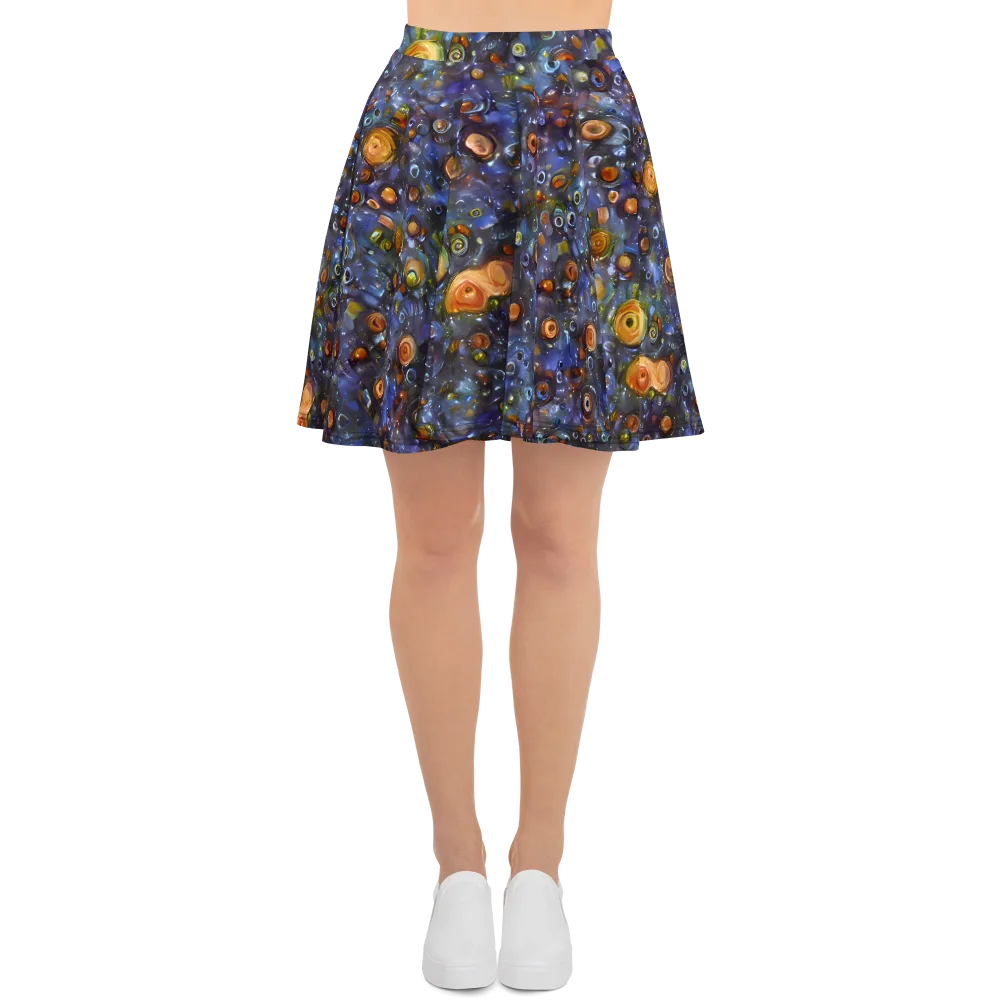 Blue Nebula on Skater Skirt — Front