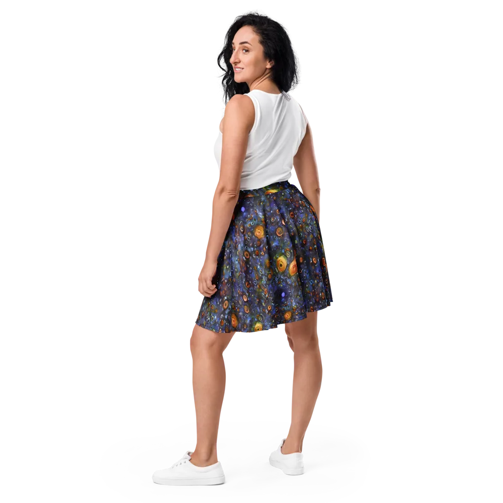 Blue Nebula on Skater Skirt — Back