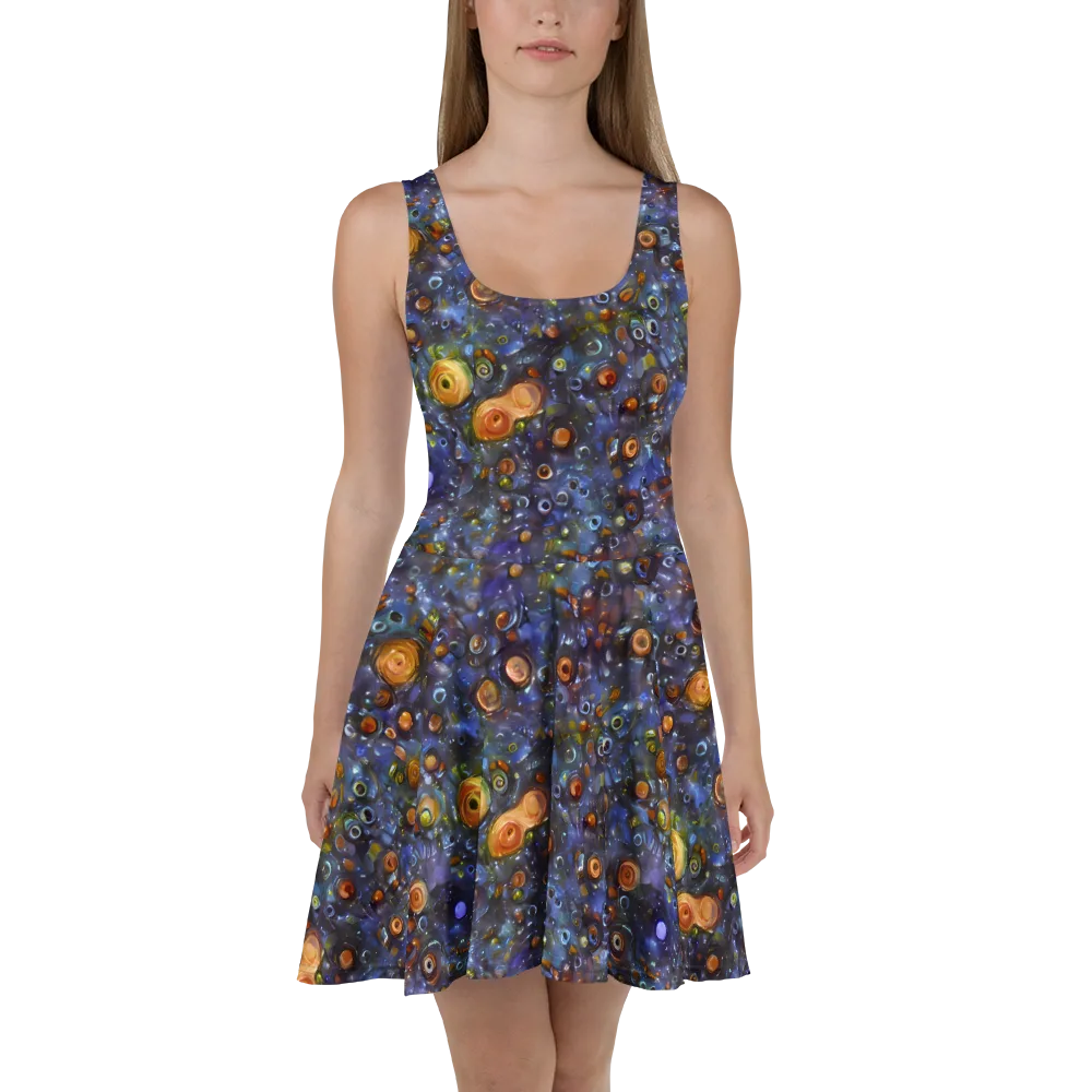 Blue Nebula on Skater Dress — Front