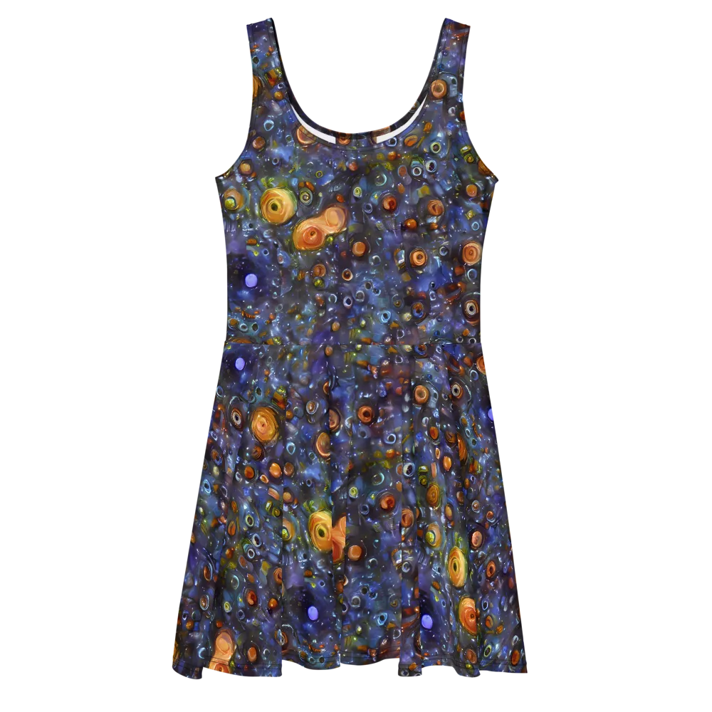 Blue Nebula on Skater Dress — Front