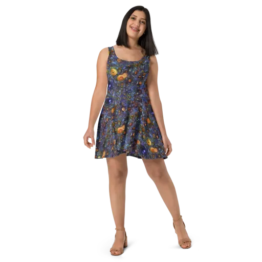 Blue Nebula on a Skater Dress