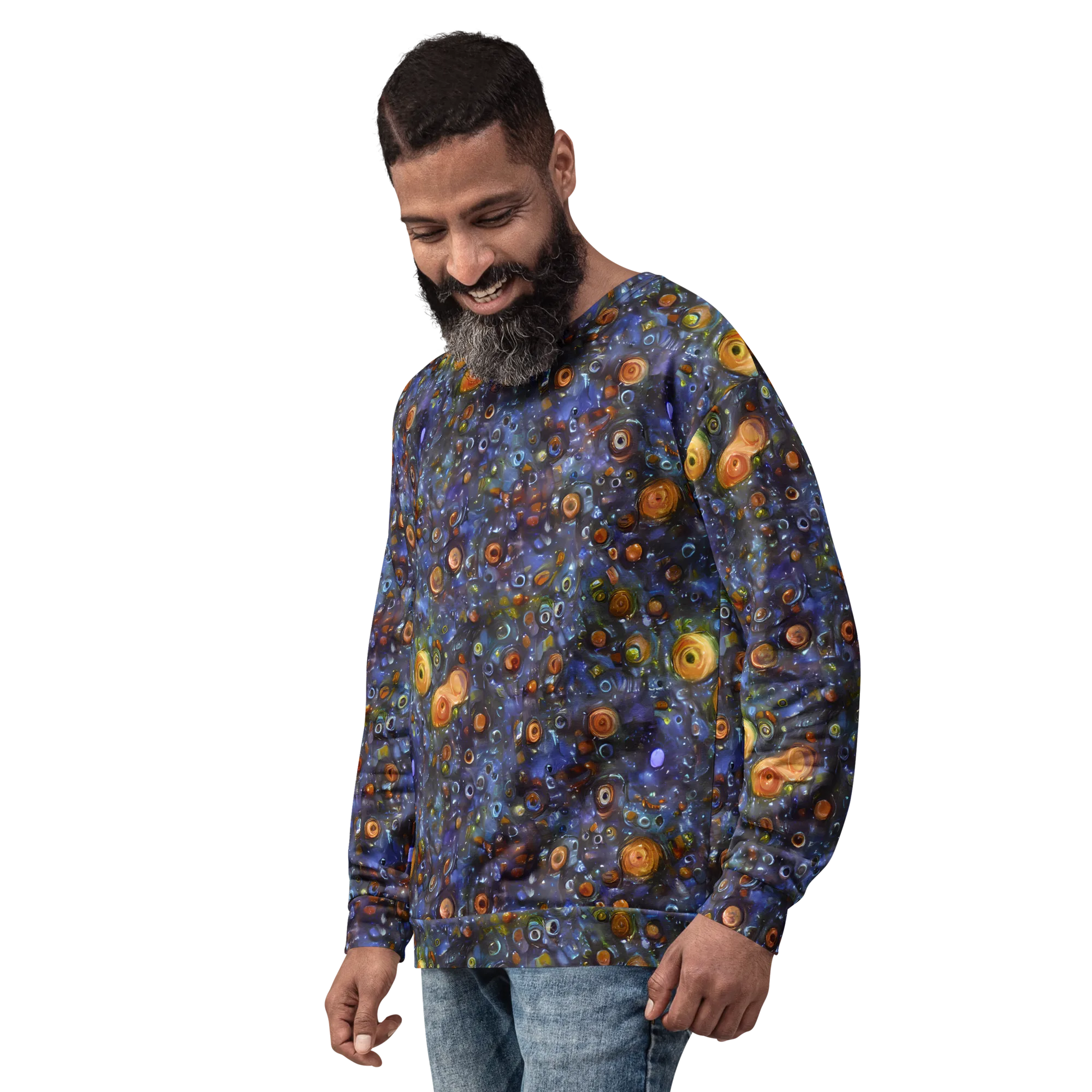 Blue Nebula on Sweatshirt — Left Front