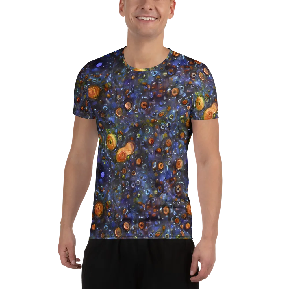 Blue Nebula on Men's Athletic T-Shirt — Front
