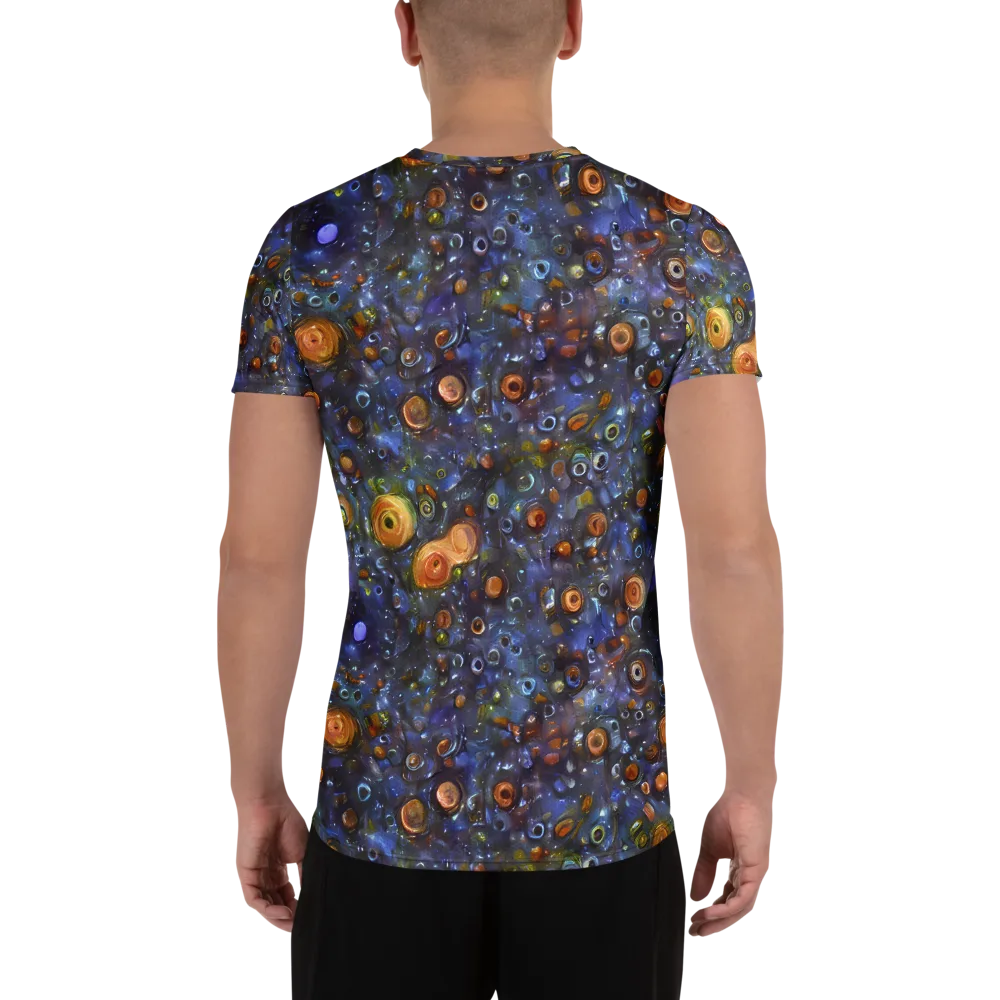 Blue Nebula on Men's Athletic T-Shirt — Back