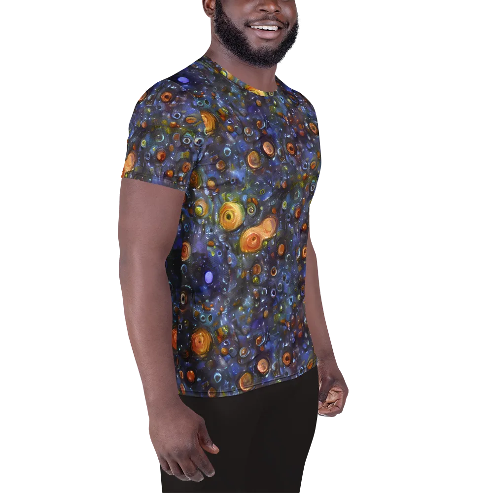 Blue Nebula on Men's Athletic T-Shirt — Right