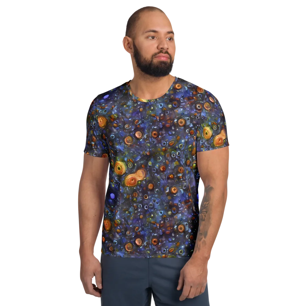 Blue Nebula on Men's Athletic T-Shirt — Front