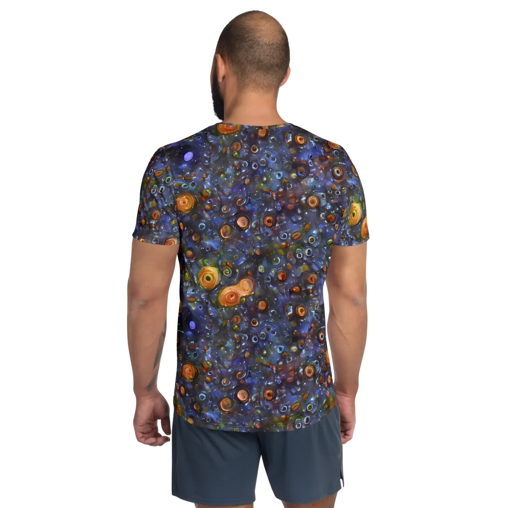 Blue Nebula on Men's Athletic T-Shirt — Back