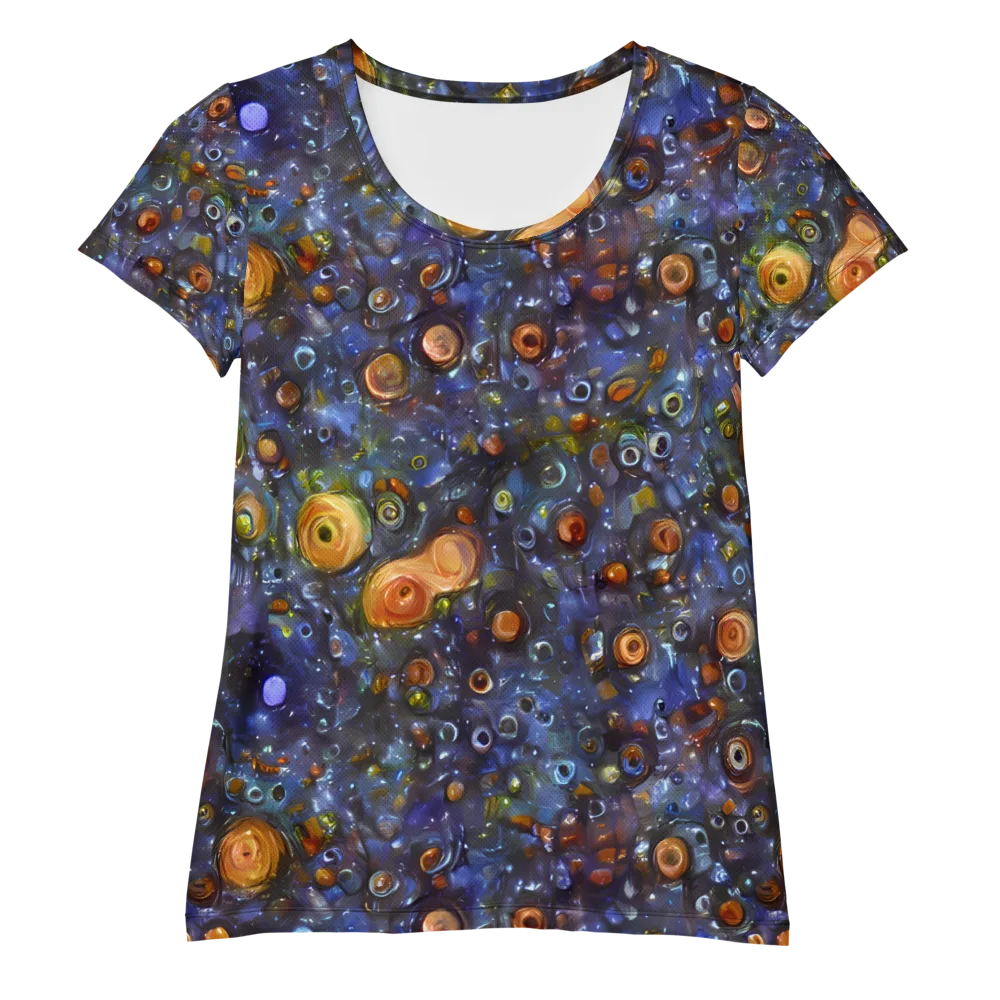 Blue Nebula on Women's Athletic T-Shirt — Front