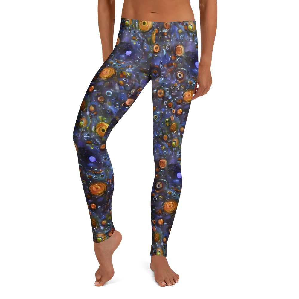 Blue Nebula on Leggings — Front