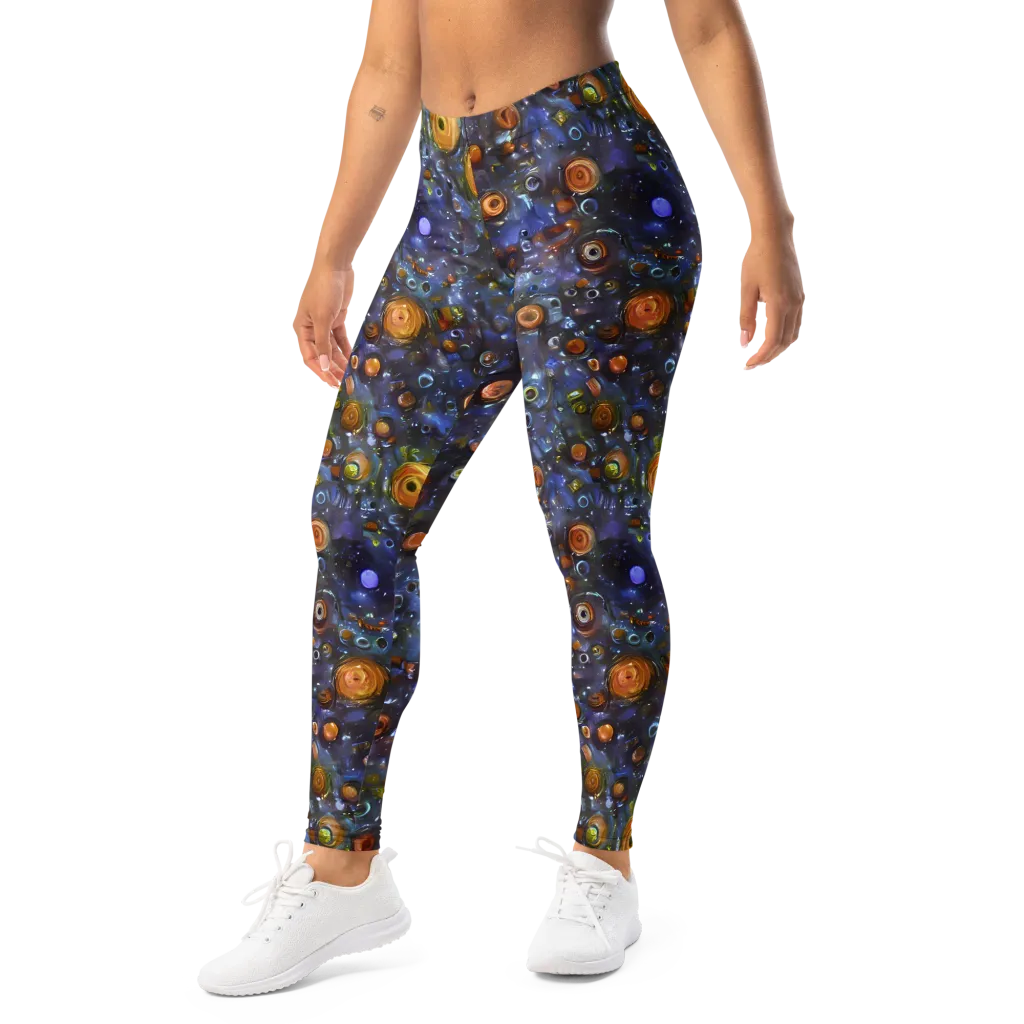 Blue Nebula on Leggings — Left Front