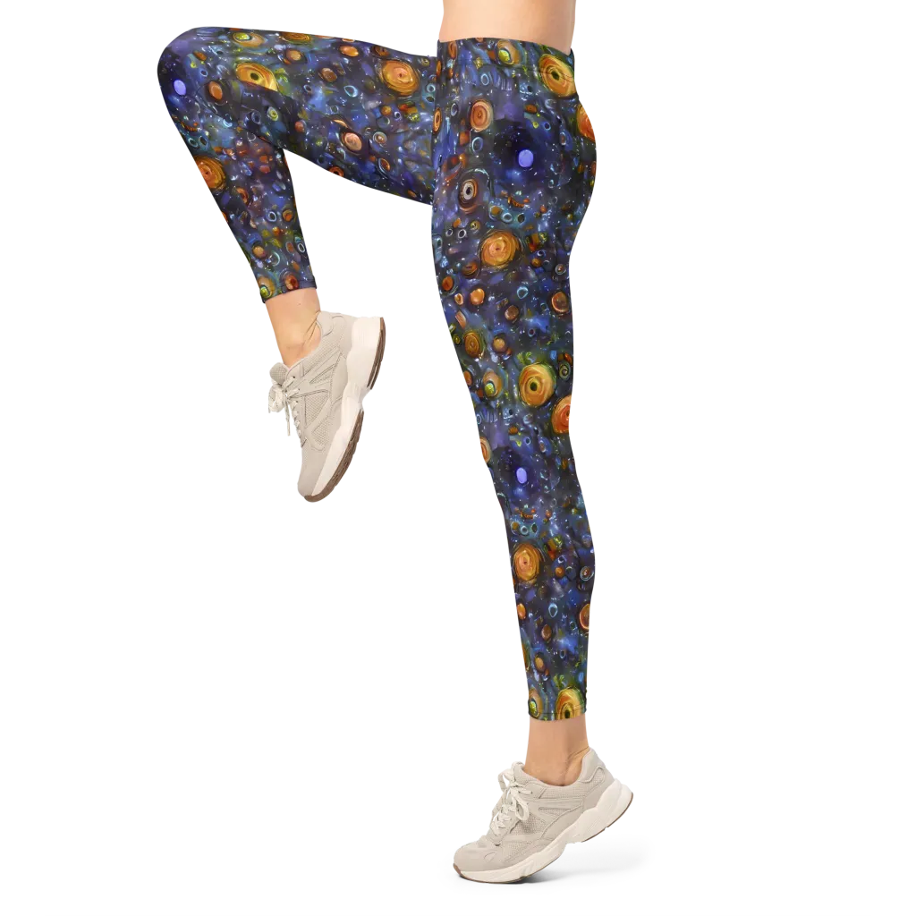 Blue Nebula on Leggings — Left