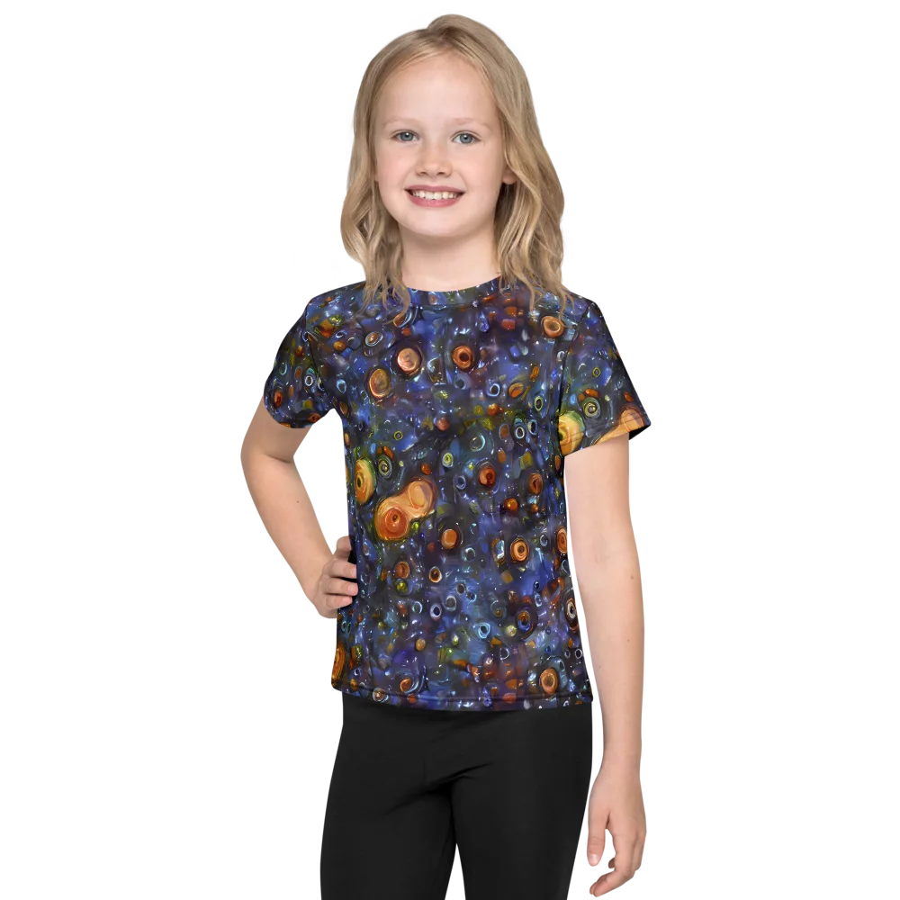Blue Nebula on Kids Crew Neck T-Shirt — Front