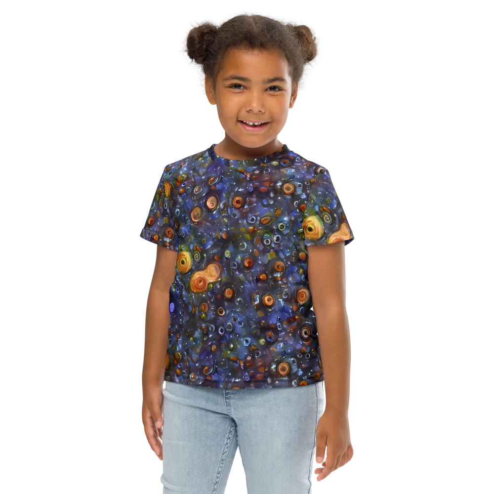 Blue Nebula on Kids Crew Neck T-Shirt — Front