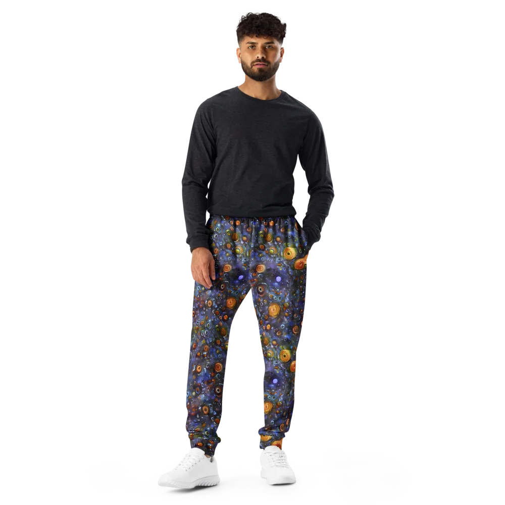 Blue Nebula on Men's Joggers — Front