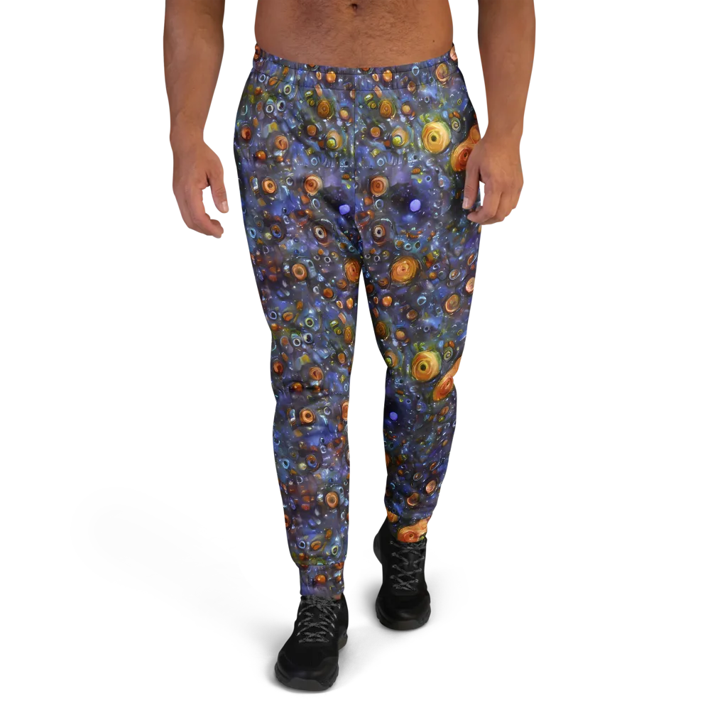Blue Nebula on Men's Joggers — Front