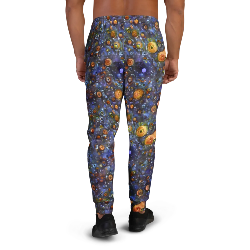 Blue Nebula on Men's Joggers — Back