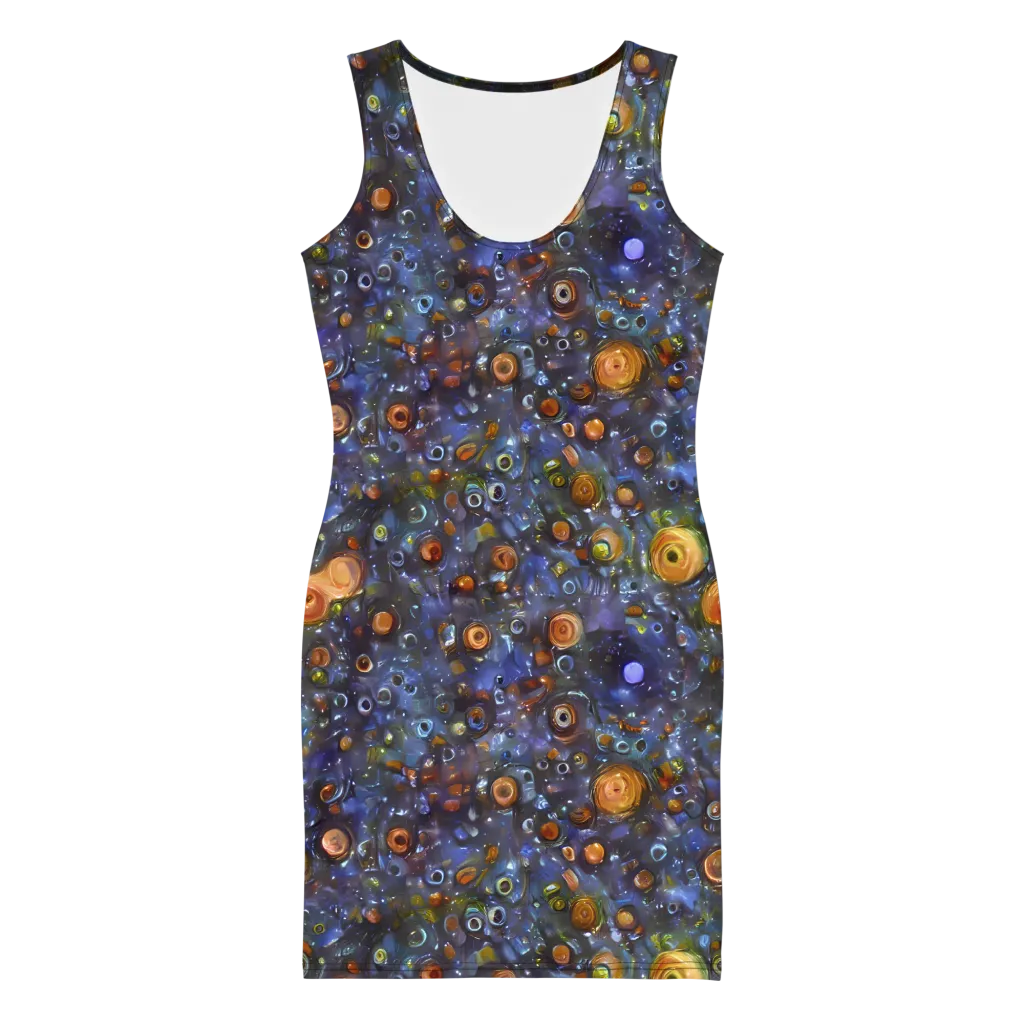 Blue Nebula on Bodycon Dress — Front