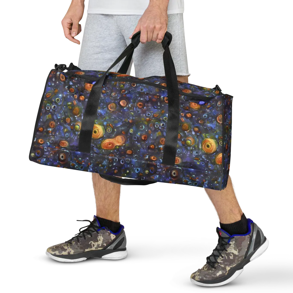 Blue Nebula on Duffle Bag — Front