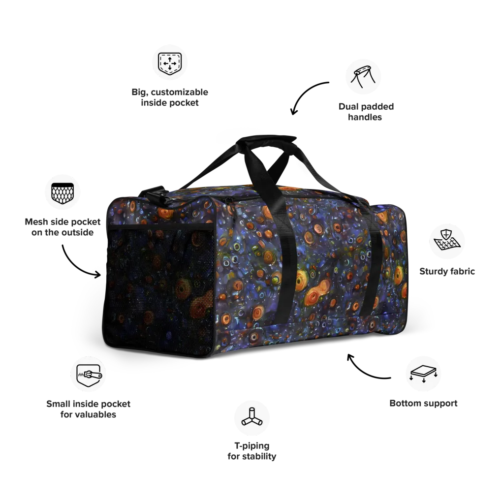 Blue Nebula on Duffle Bag — Right Front