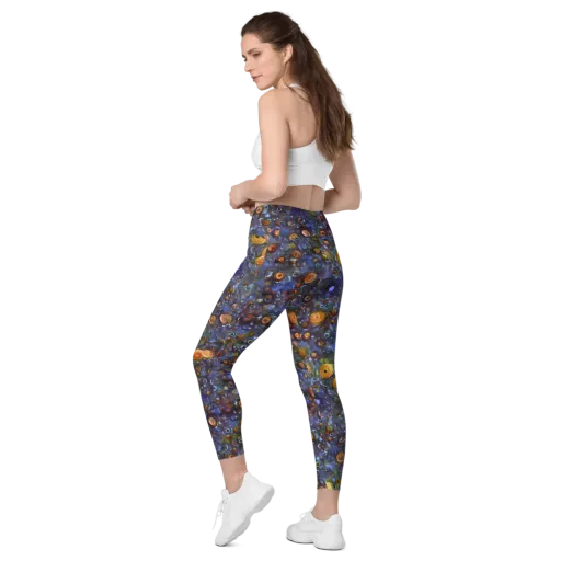 Blue Nebula on a Leggings with Pockets