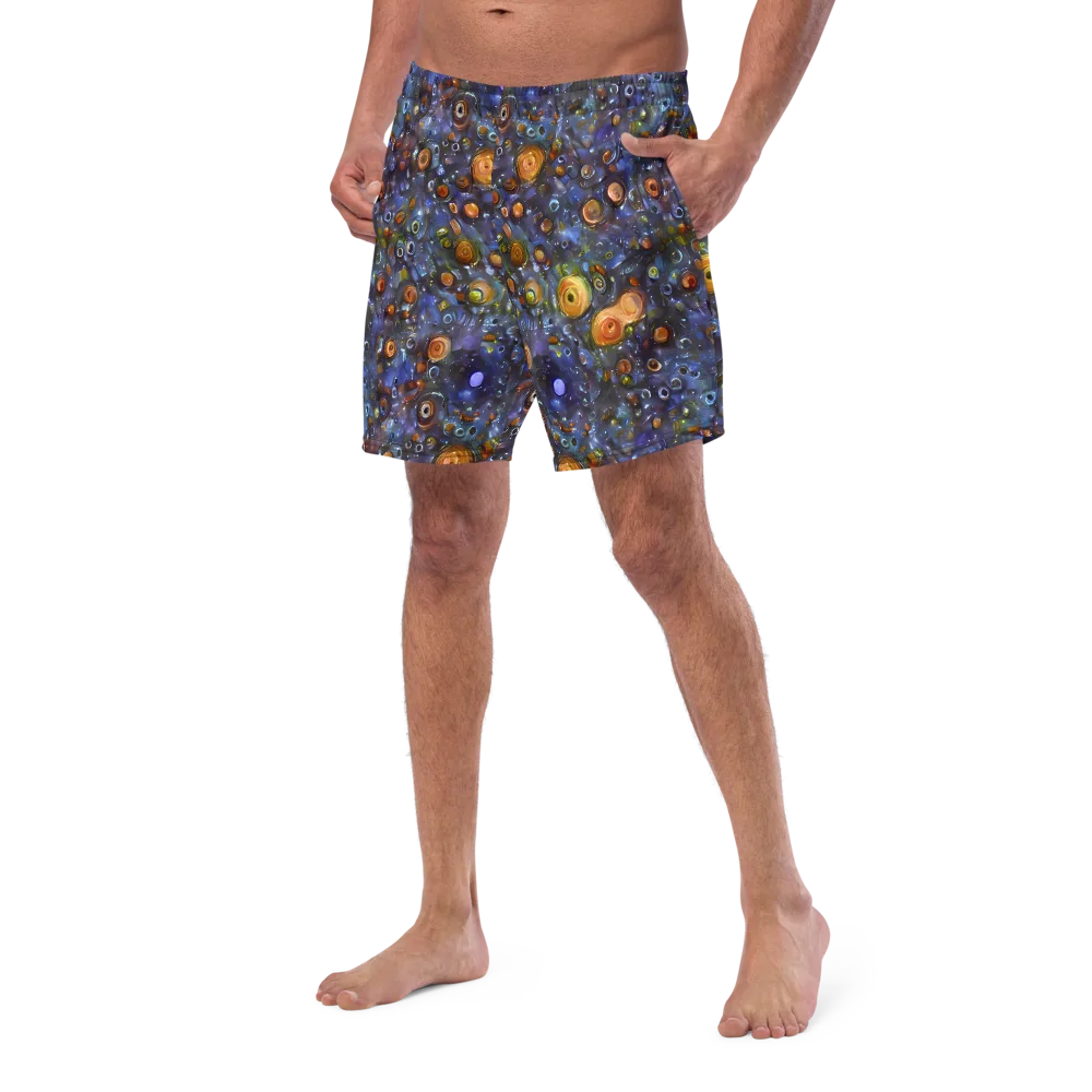 Blue Nebula on Swim Trunks — Left Front