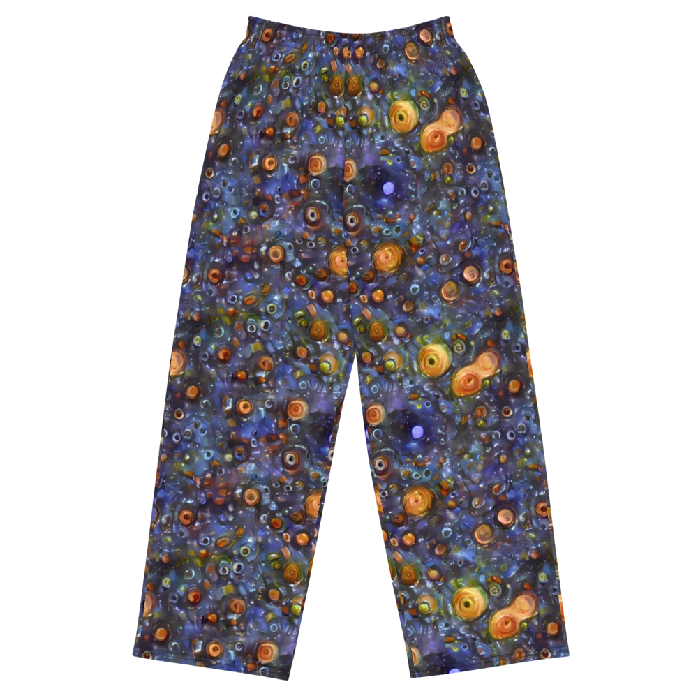 Blue Nebula on Wide-Leg Pants — Front