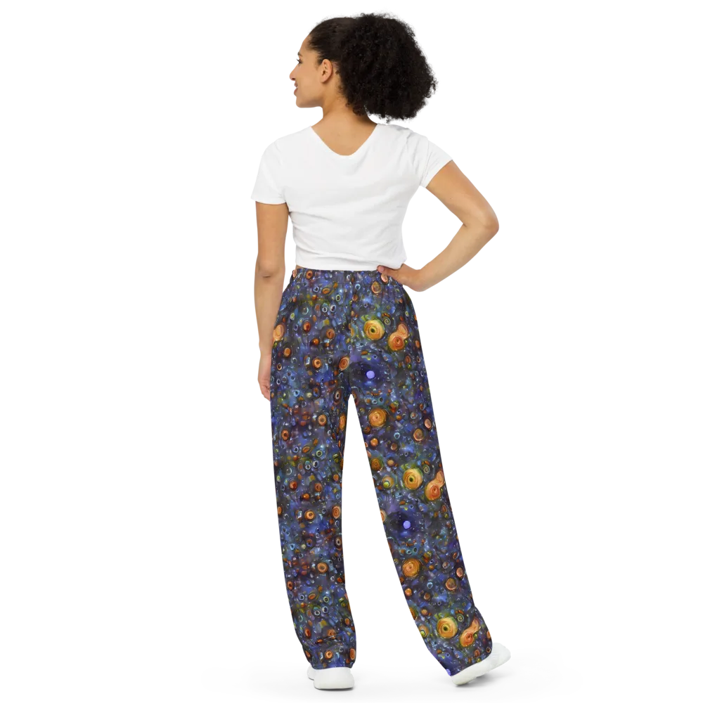 Blue Nebula on Wide-Leg Pants — Back