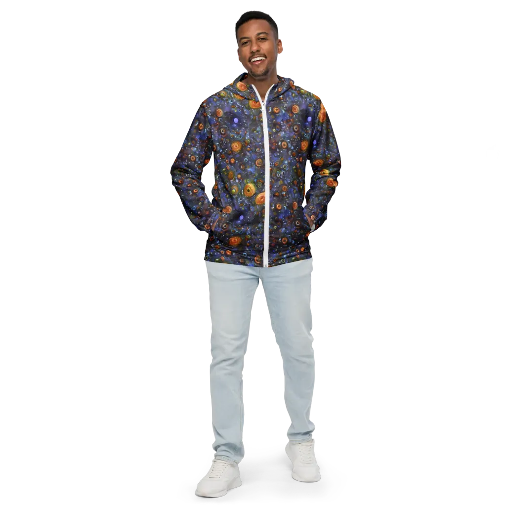 Blue Nebula on Men's Windbreaker — Front