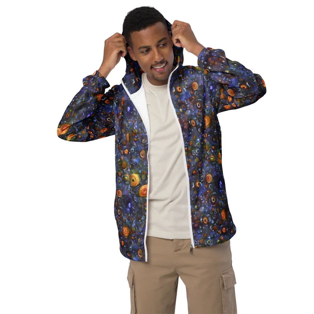 Blue Nebula on Men's Windbreaker — Front