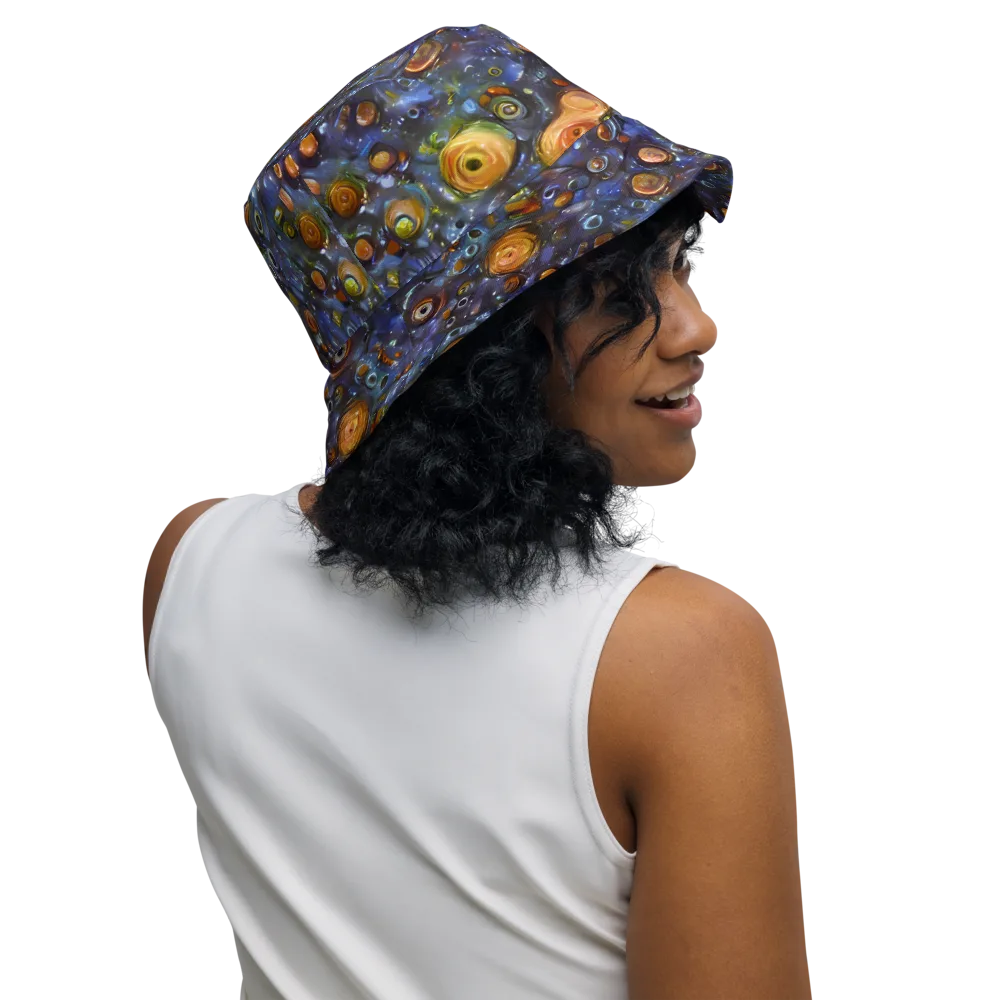 Blue Nebula on Reversible Bucket Hat — Right Outside