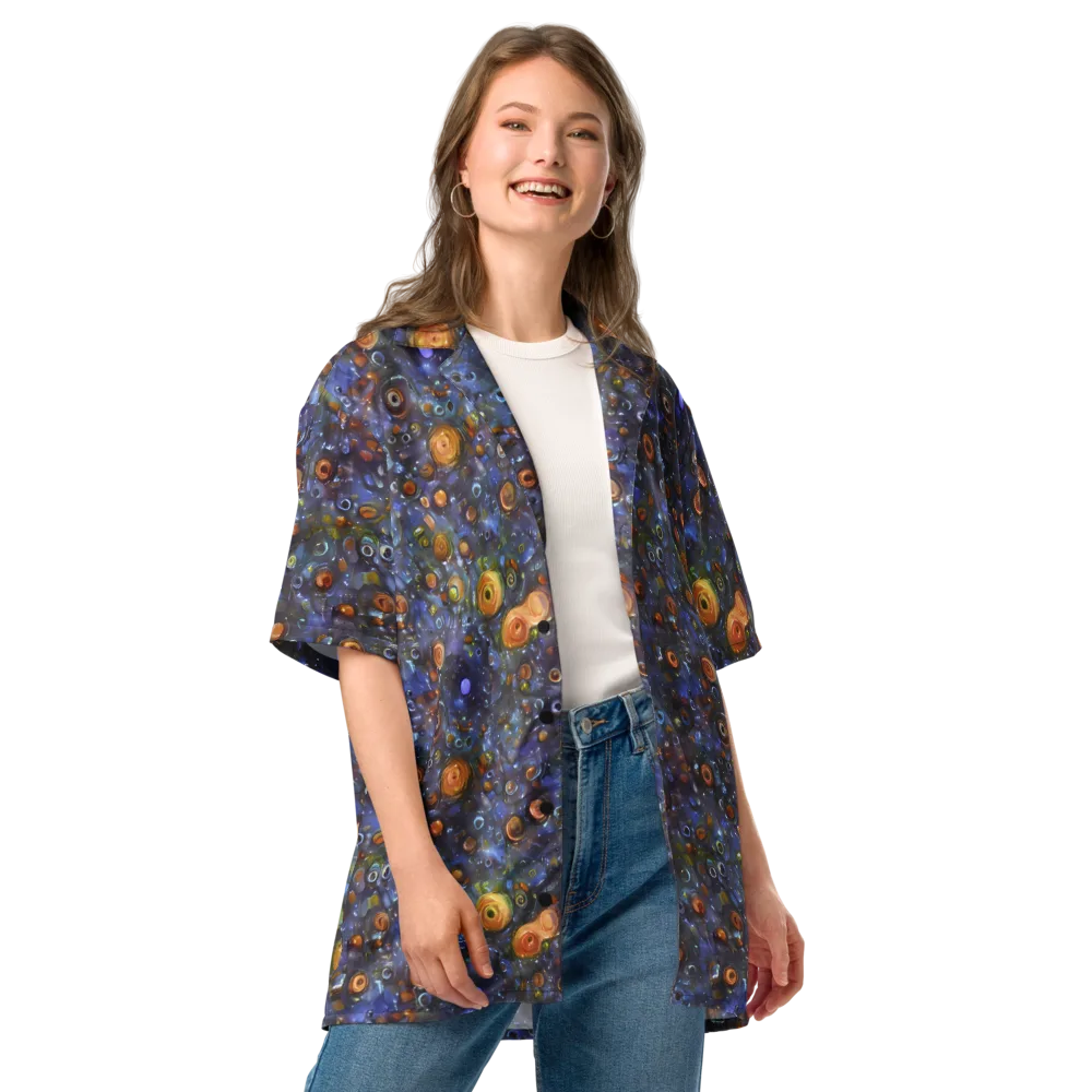 Blue Nebula on Button Shirt — Front