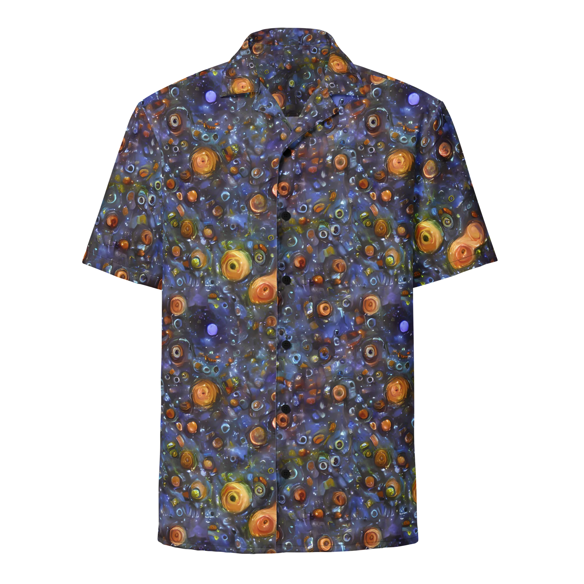 Blue Nebula on Button Shirt — Front