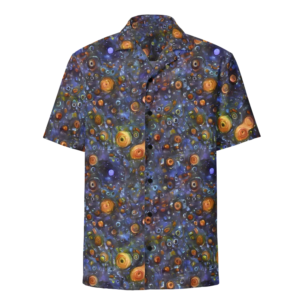 Blue Nebula on Button Shirt — Front