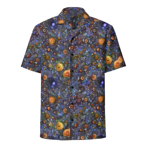 Blue Nebula on a Button Shirt