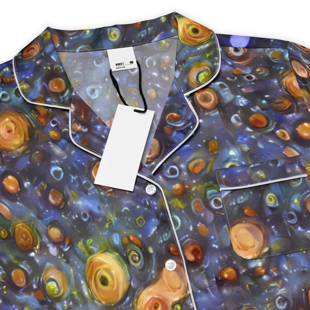 Blue Nebula on Women's Short Sleeve Pajama Top — Product details