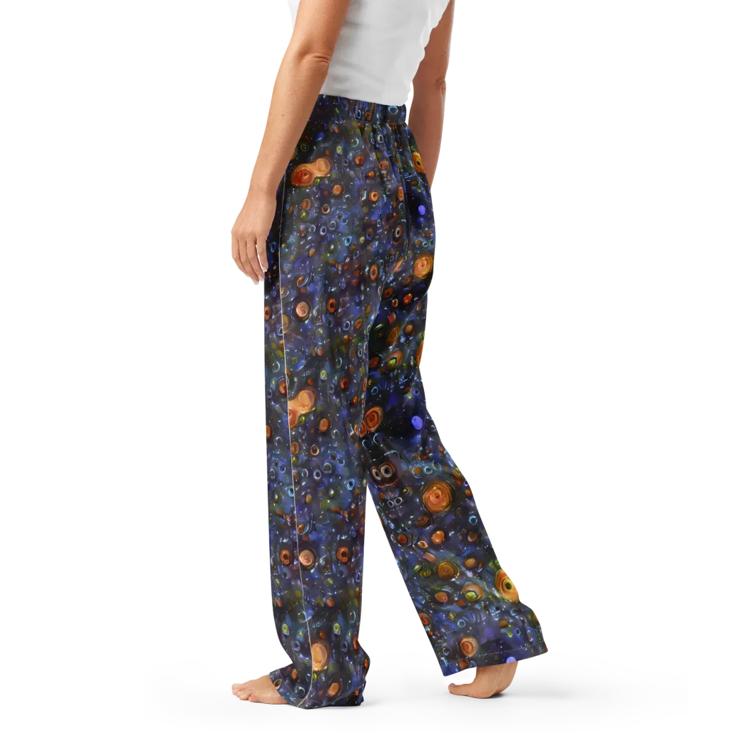 Blue Nebula on Women's Pajama Pants — Left