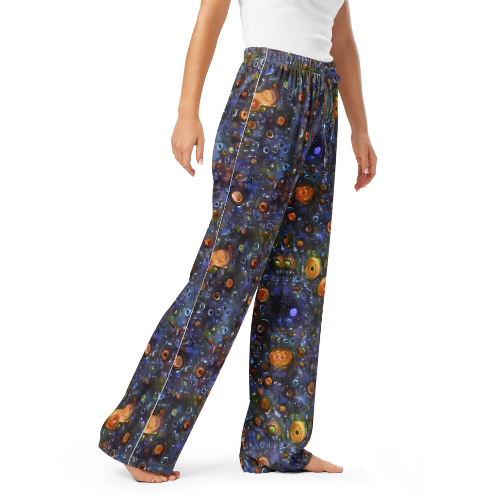 Blue Nebula on Women's Pajama Pants — Right Front