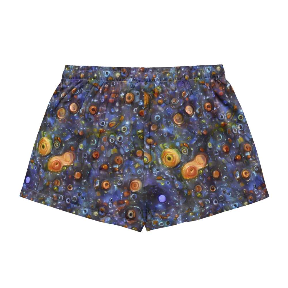 Blue Nebula on Women's Pajama Shorts — Back