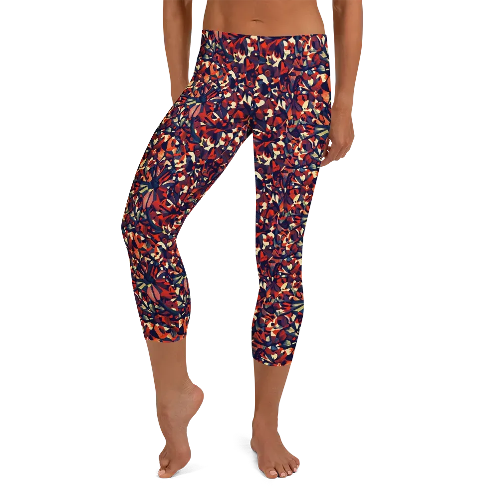 Ember Garden on Capri Leggings — Front