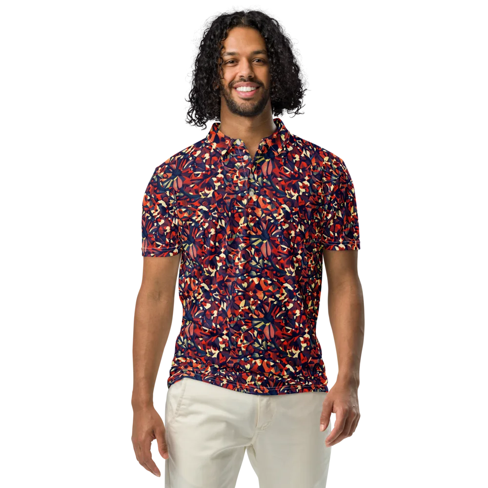 Ember Garden on Men's Slim Fit Polo Shirt — Front