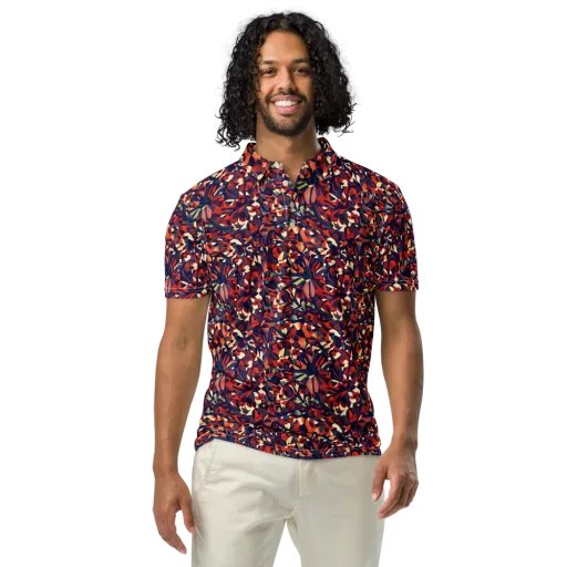 Ember Garden on a Men's Slim Fit Polo Shirt