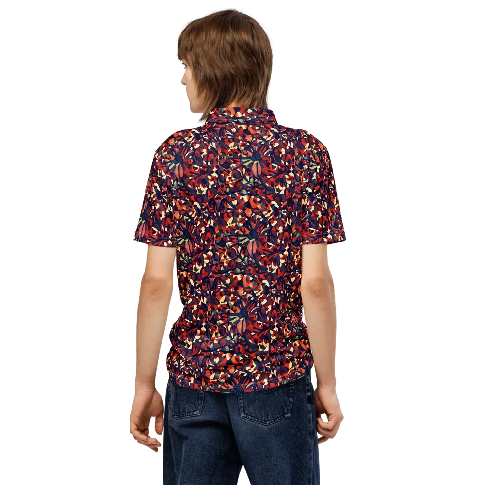 Ember Garden on Men's Slim Fit Polo Shirt — Back