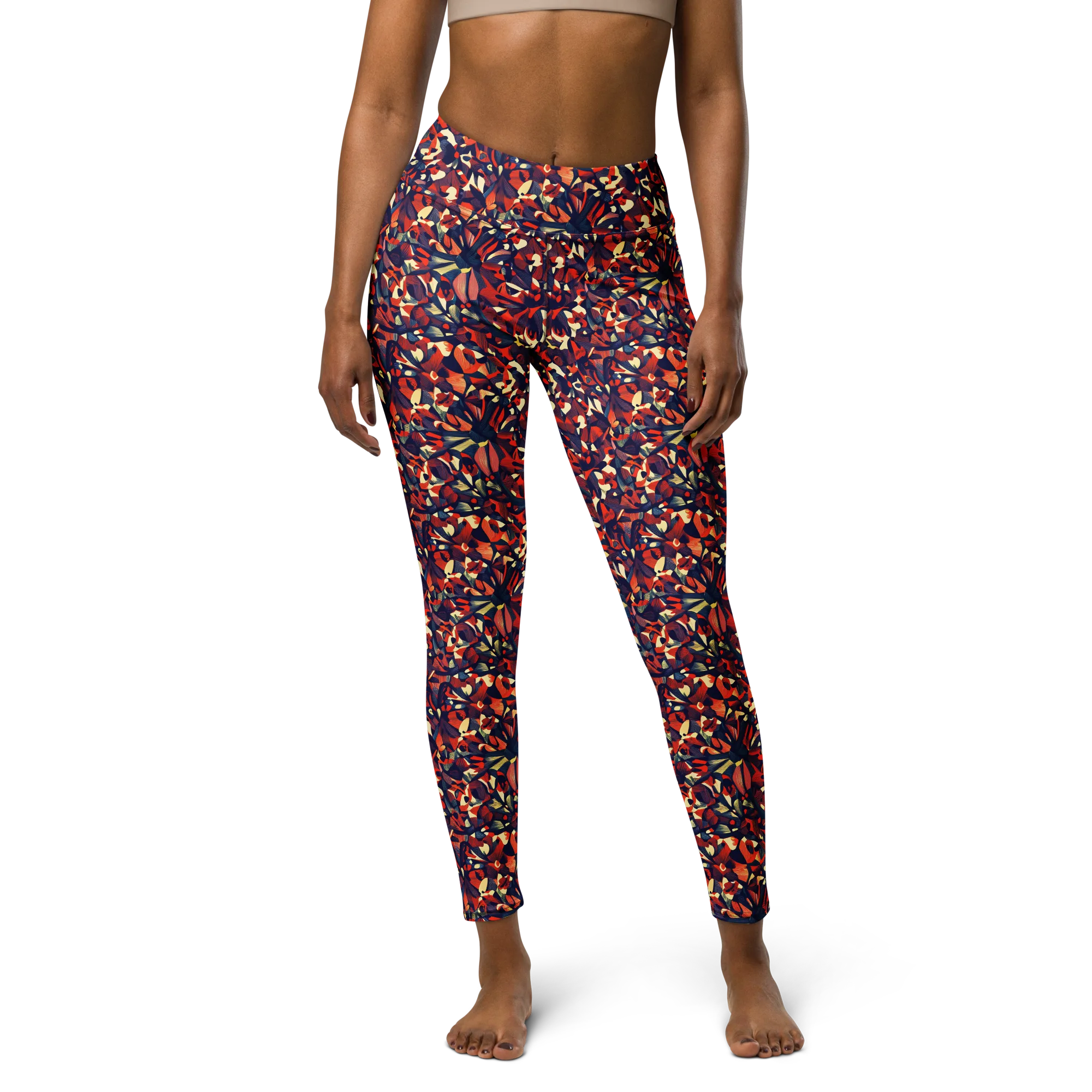 Ember Garden on Yoga Leggings — Front