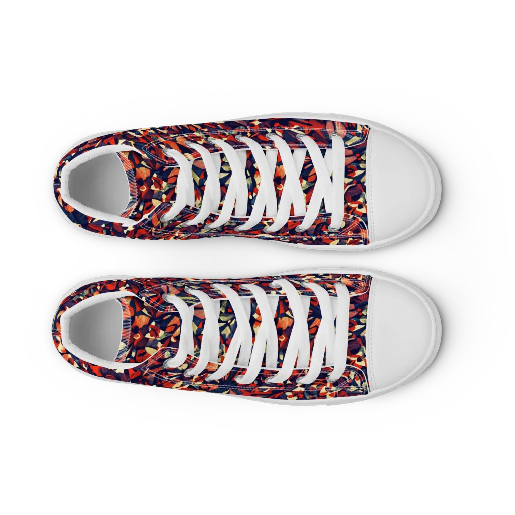 Ember Garden on Men's High Top Canvas Shoes — Front